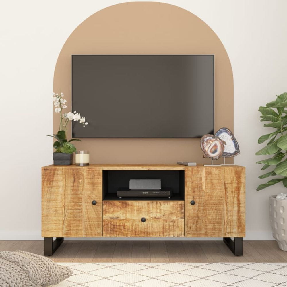 Vidaxl TV skrinka 105x33,5x46 cm masívny mangovník a spracované drevo